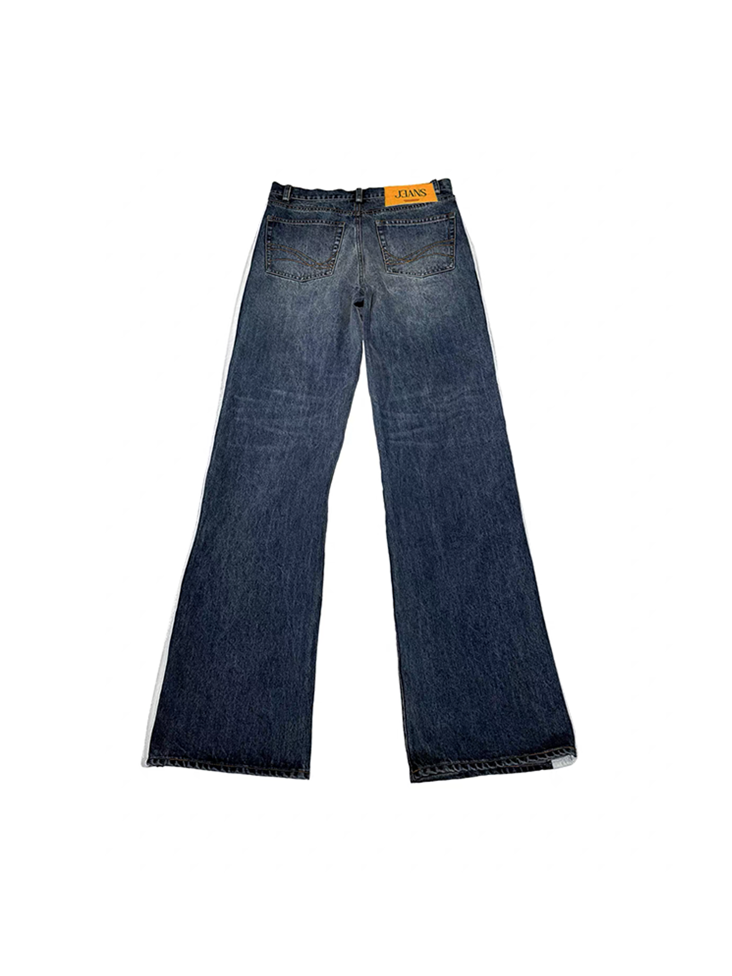 PCCVISION Contrast Side-Stripe Washed Jeans-Jeans-S (Preorder)-Free Shipping Leatheretro