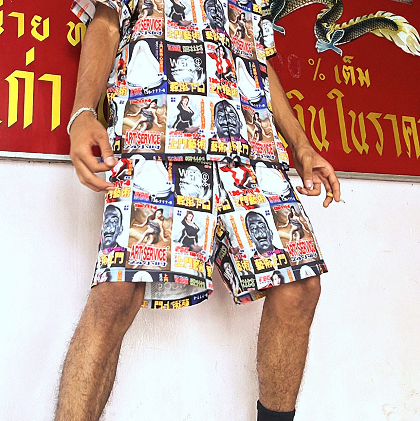 WCC Door-to-Door Art Service Full Print Shorts-Shorts-M-Free Shipping Leatheretro