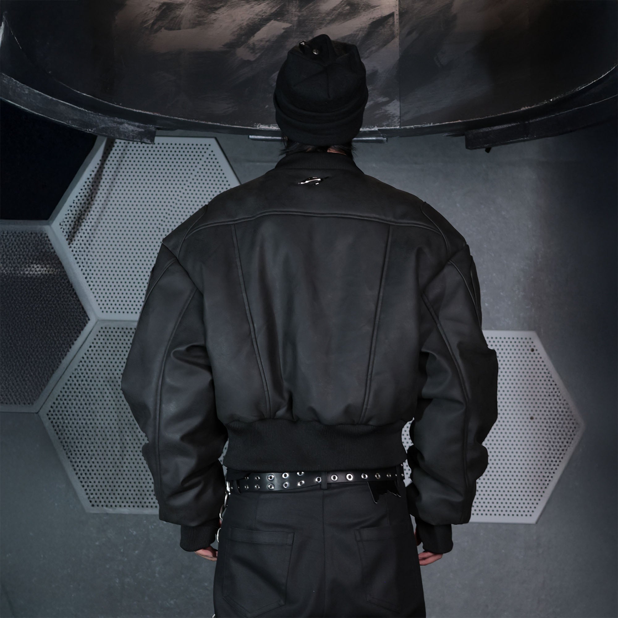 SSIN7 Panel-Structured Bomber Jacket-Jacket-S-Free Shipping Leatheretro