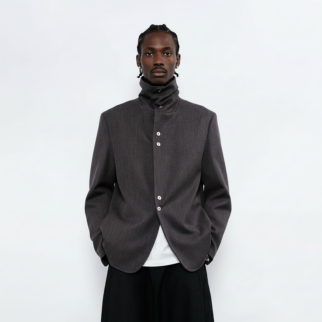 7440 37 1 Essential Stacked Collar Blazer-Jacket-S-Free Shipping Leatheretro