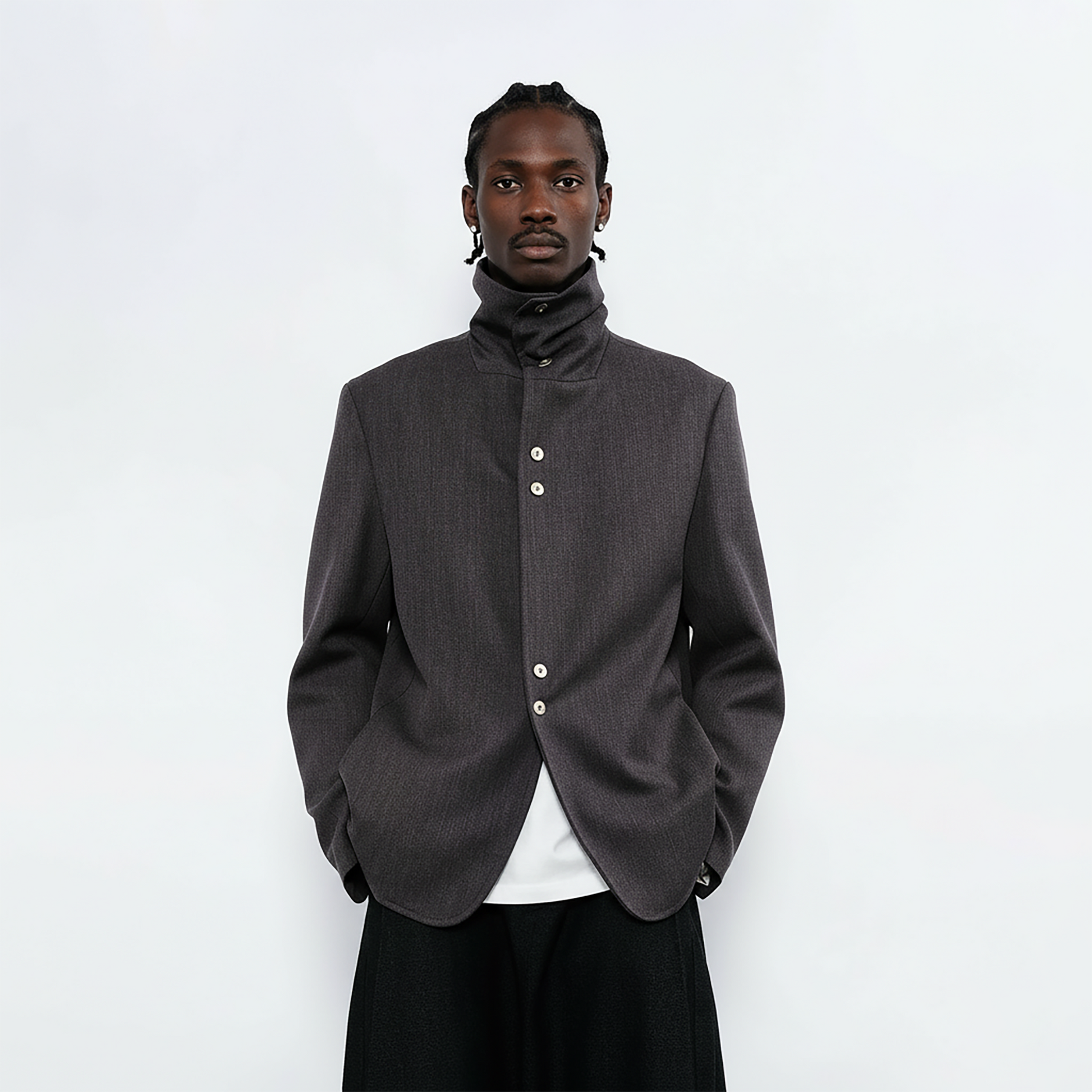 7440 37 1 Essential Stacked Collar Blazer-Jacket-S-Free Shipping Leatheretro