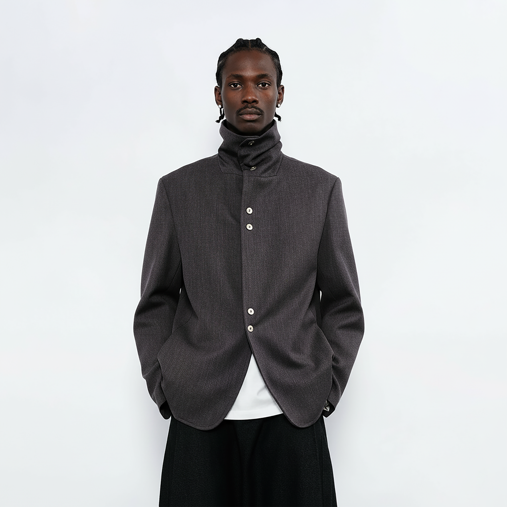 7440 37 1 Essential Stacked Collar Blazer-Jacket-S-Free Shipping Leatheretro