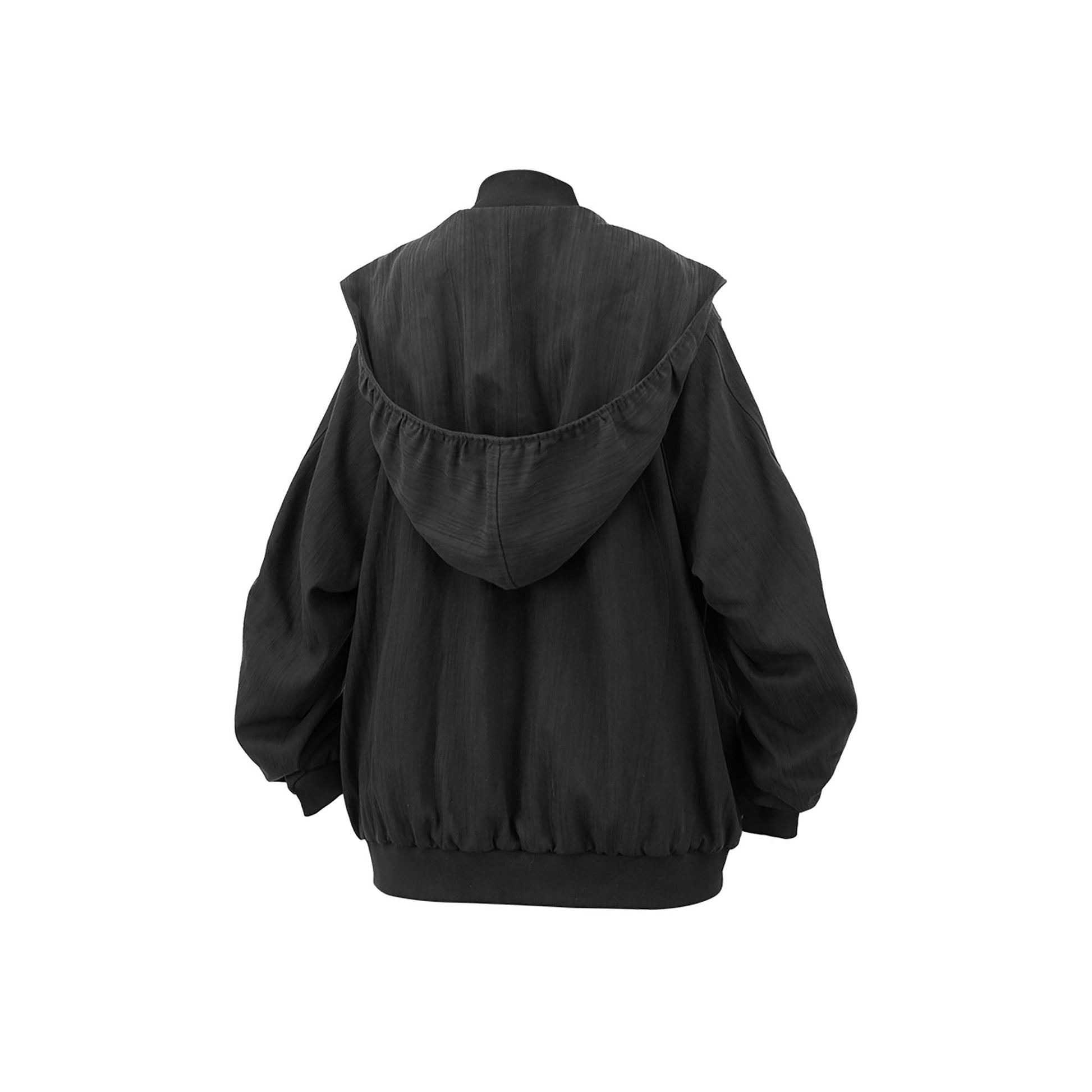 RELABEL Detachable Hood Crinkled Oversized Jacket Black-Jacket-XS-Free Shipping Leatheretro