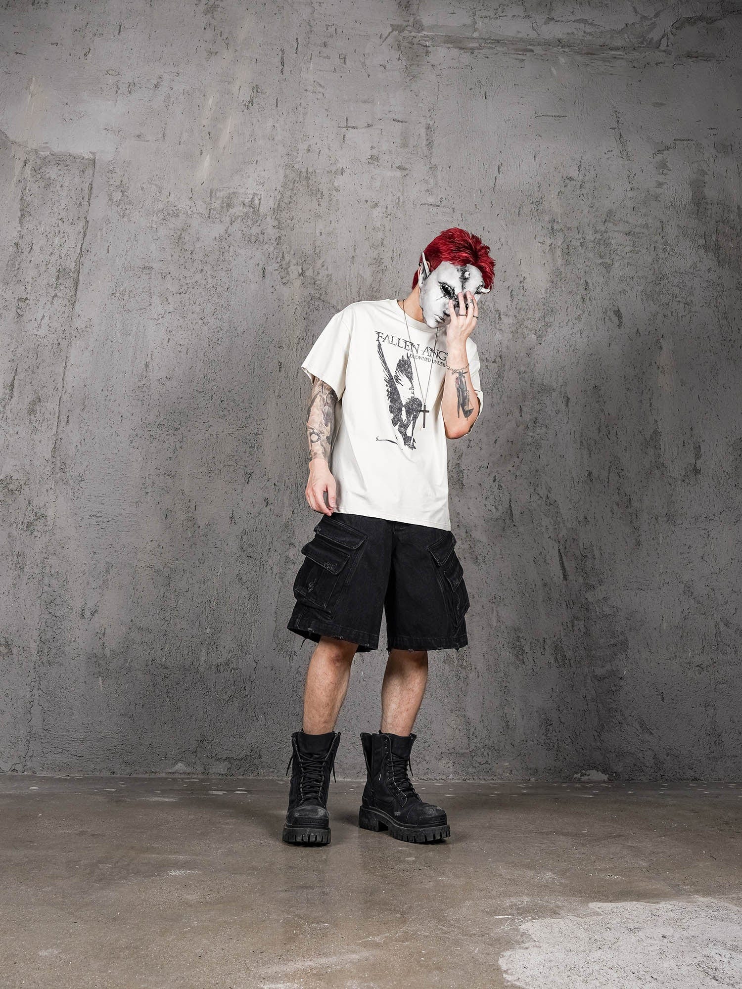 UNDERWATER Fallen Angel Distressed T-Shirt-T Shirt-S-Free Shipping Leatheretro