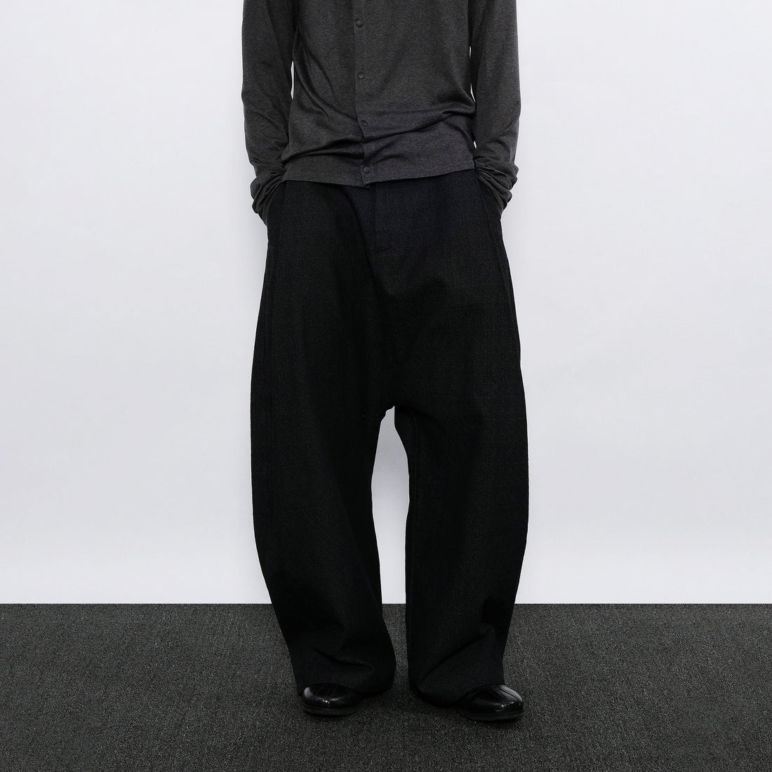 7440 37 1 Symmetrical Pleats Drop-Crotch Jeans-Jeans-S-Free Shipping Leatheretro