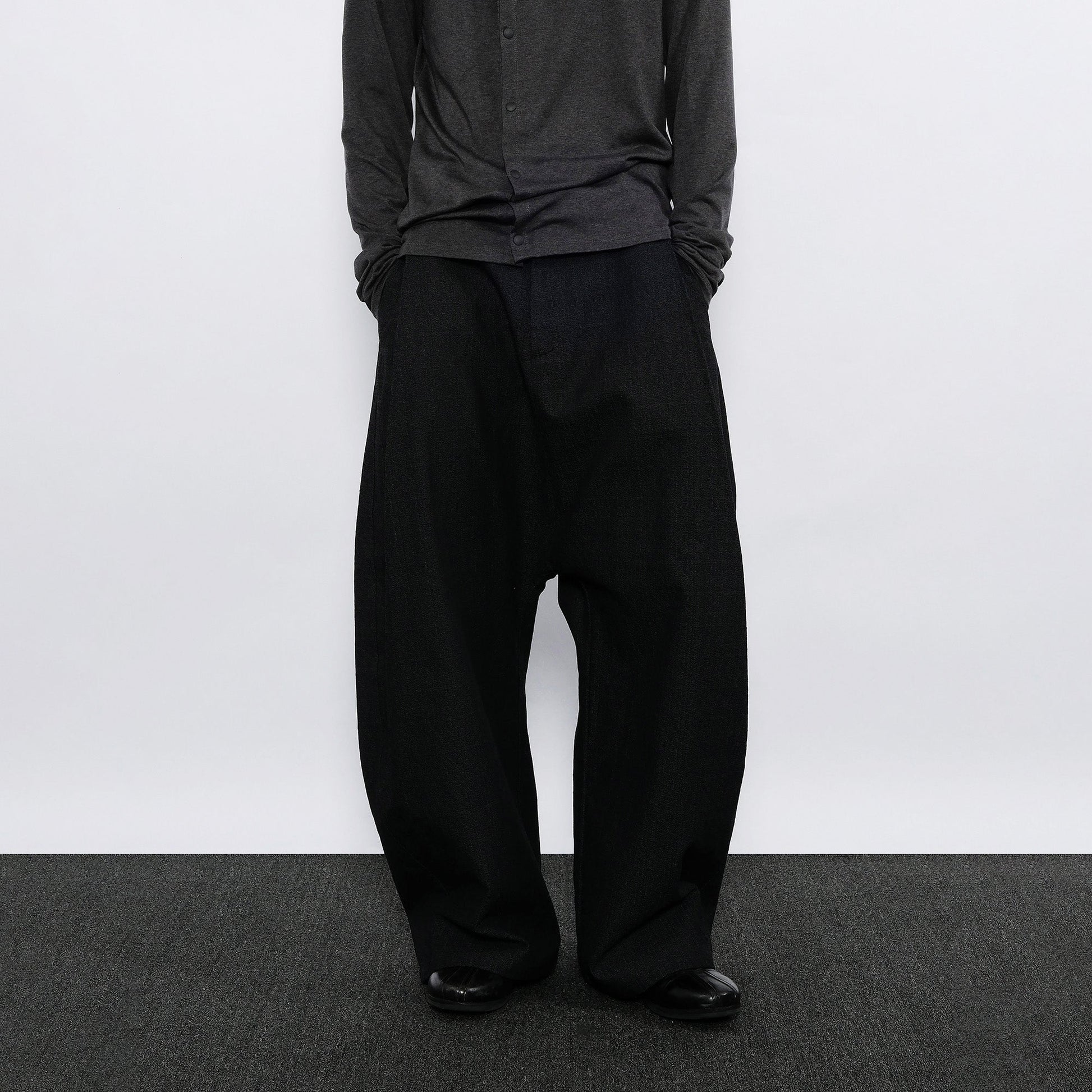 7440 37 1 Symmetrical Pleats Drop-Crotch Jeans-Jeans-S-Free Shipping Leatheretro