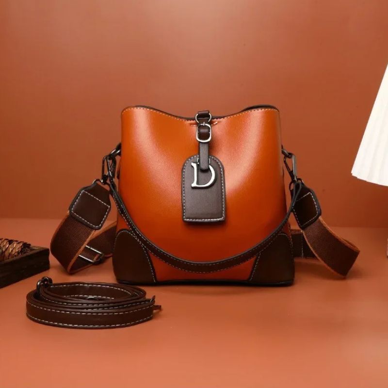 Women's Luxury Travel Bag– Retro Textured Bucket Shoulder & Crossbody Bag-Tote Bag-Brown-Free Shipping Leatheretro