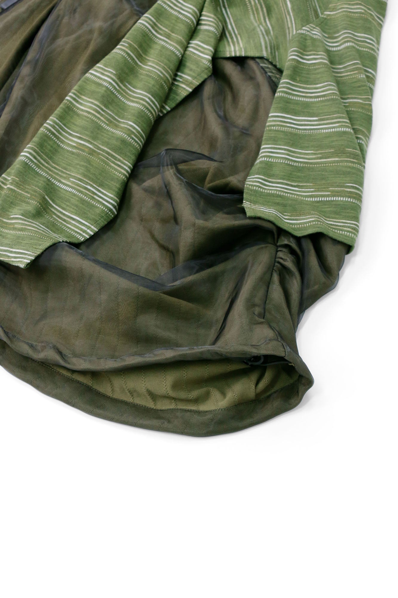 RELABEL Detachable Striped Drape Ruched Oversized Shorts Green-Shorts-XS (Preorder)-Free Shipping Leatheretro