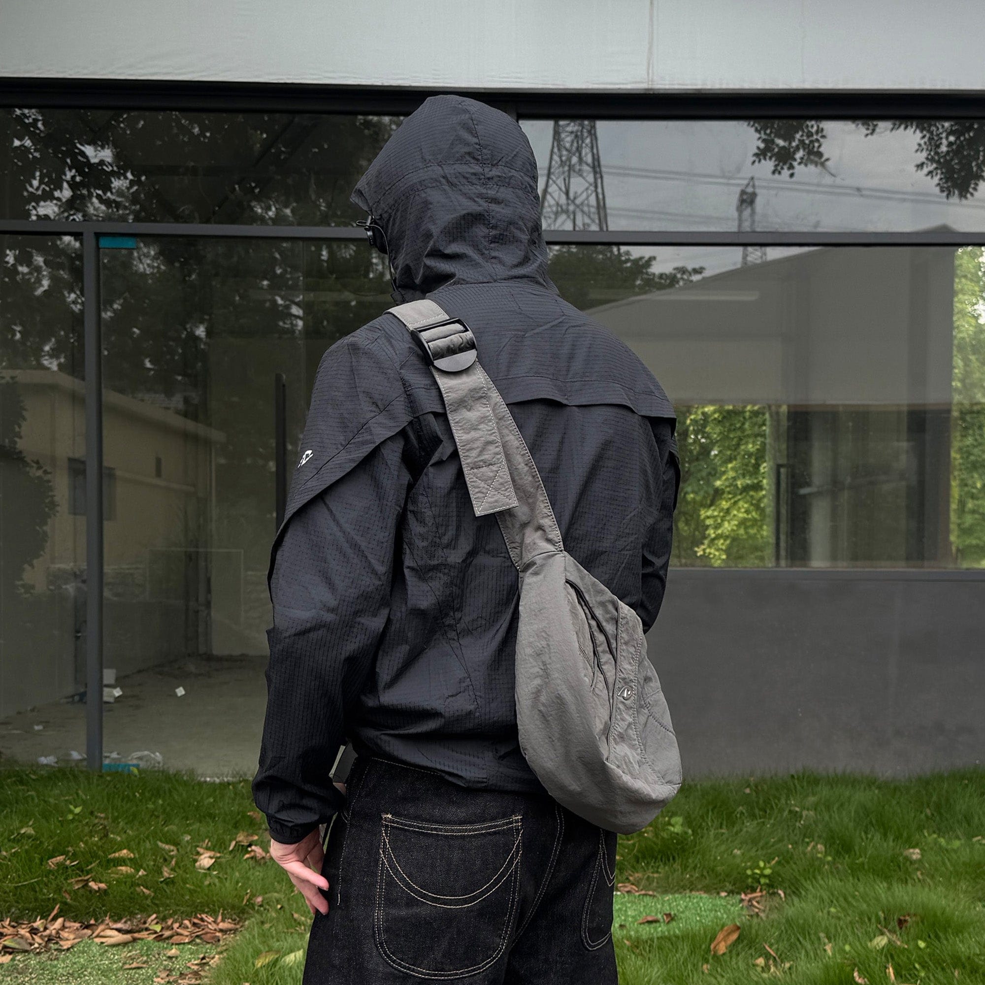 CATSSTAC Arc Panel Dual-Zip UV Protect Hooded Jacket-Jacket-Black-M-Free Shipping Leatheretro