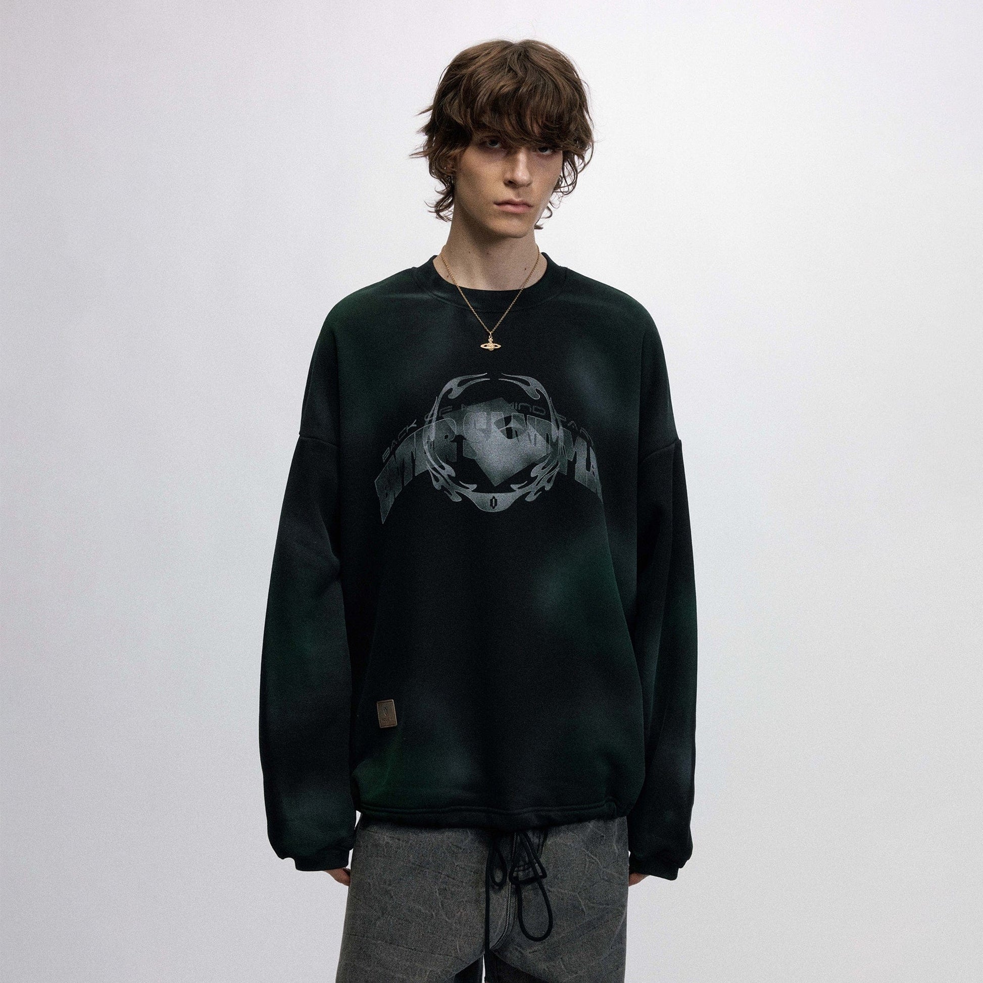 OVDY Faded Graphics Draw-String Long-Sleeve Tee-L/S Tee-S-Black-Free Shipping Leatheretro