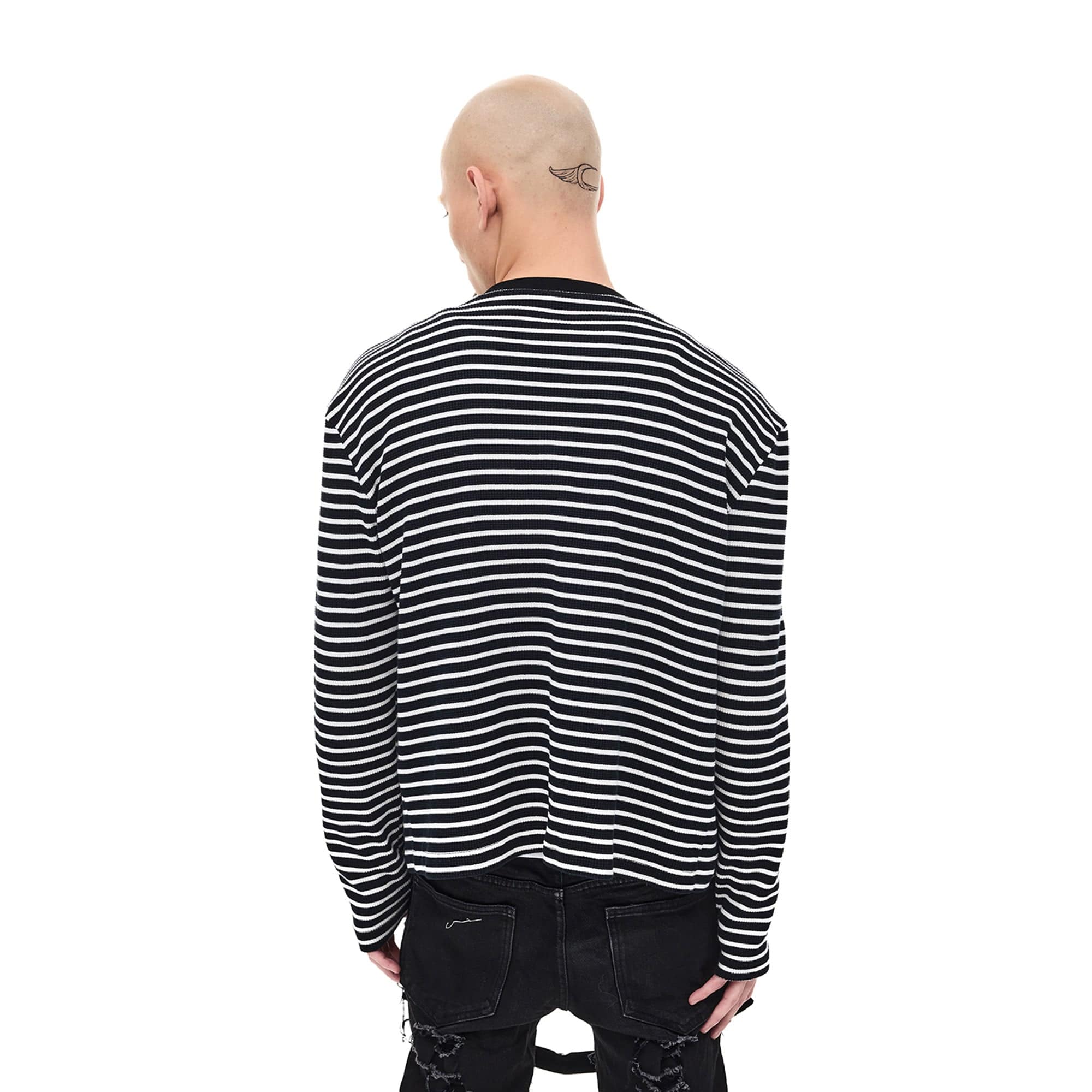 WHISTLEHUNTER Striped Badge Snap Slim Cardigan-Sweater-S-Gray-Free Shipping Leatheretro