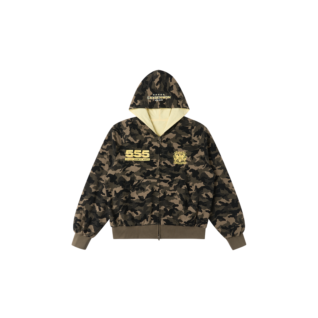 SAVAGEGROWTHWORLD Reversible Camo Waffle Hooded Jacket-Jacket-S-Free Shipping Leatheretro