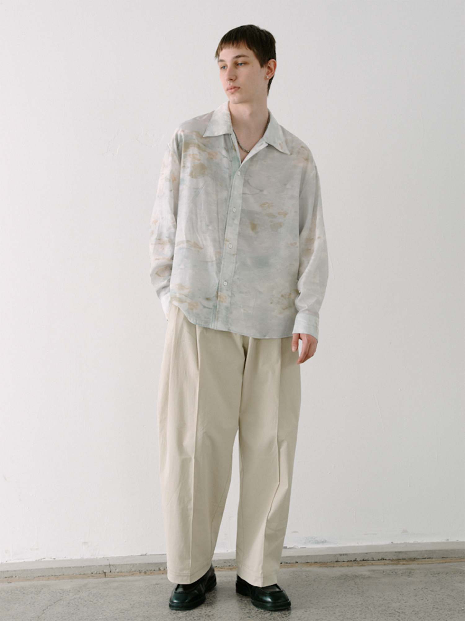 GRAINMUSTARD Washed Tie-Dye Draped Shirt-Shirt-XS-Free Shipping Leatheretro