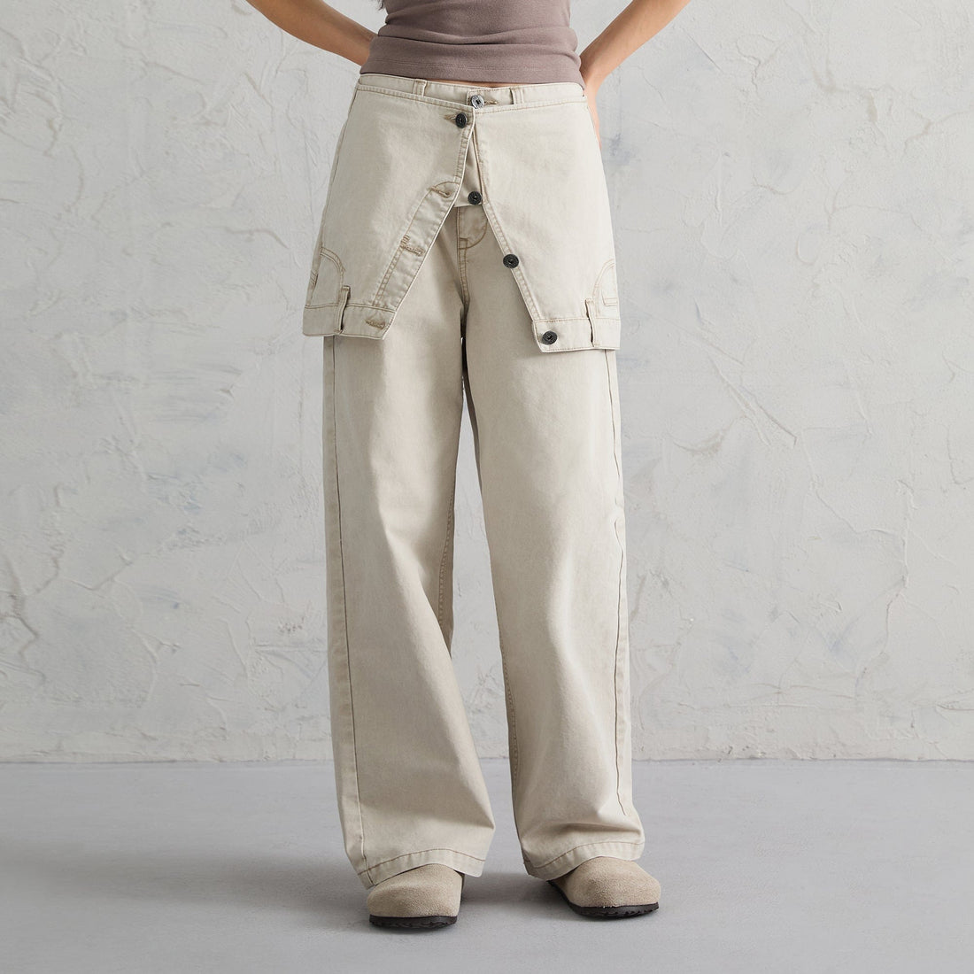 ORGANIC EMOTION Classic Washed Detachable Waist Cape Jeans-Jeans-XS-Blue-Free Shipping Leatheretro