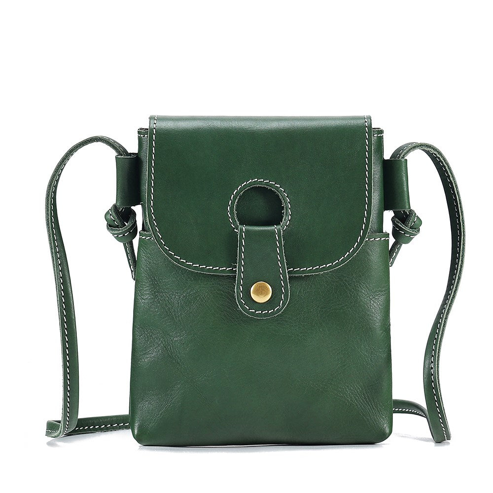 Women Trendy Leather Mini Crossbody Bag - Minimalist Phone Satchel Bags-Crossbody Bag-Blue-Free Shipping Leatheretro