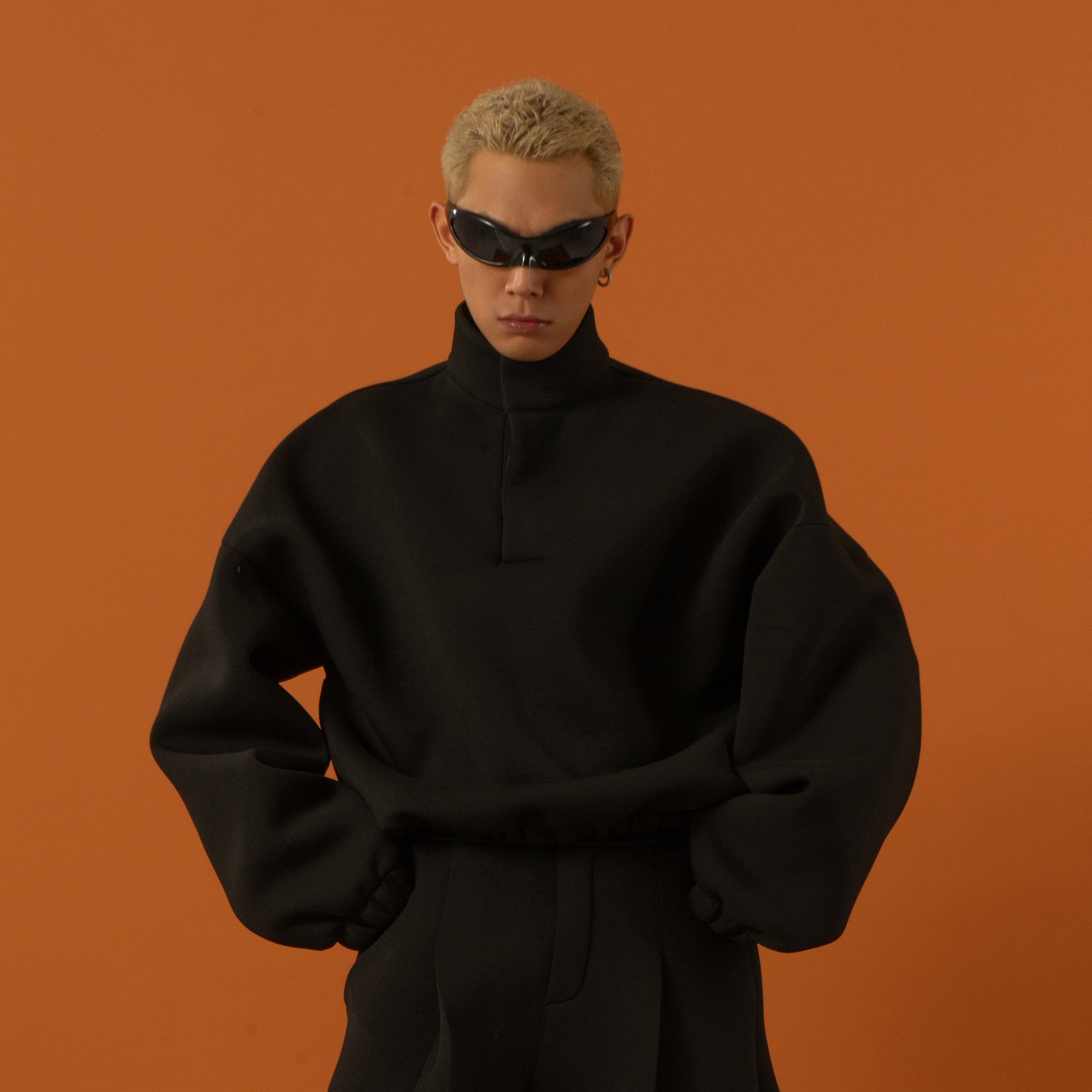 CLP The Astronaut Mockneck Sweatshirt-Sweatshirt-Gray-M-Free Shipping Leatheretro