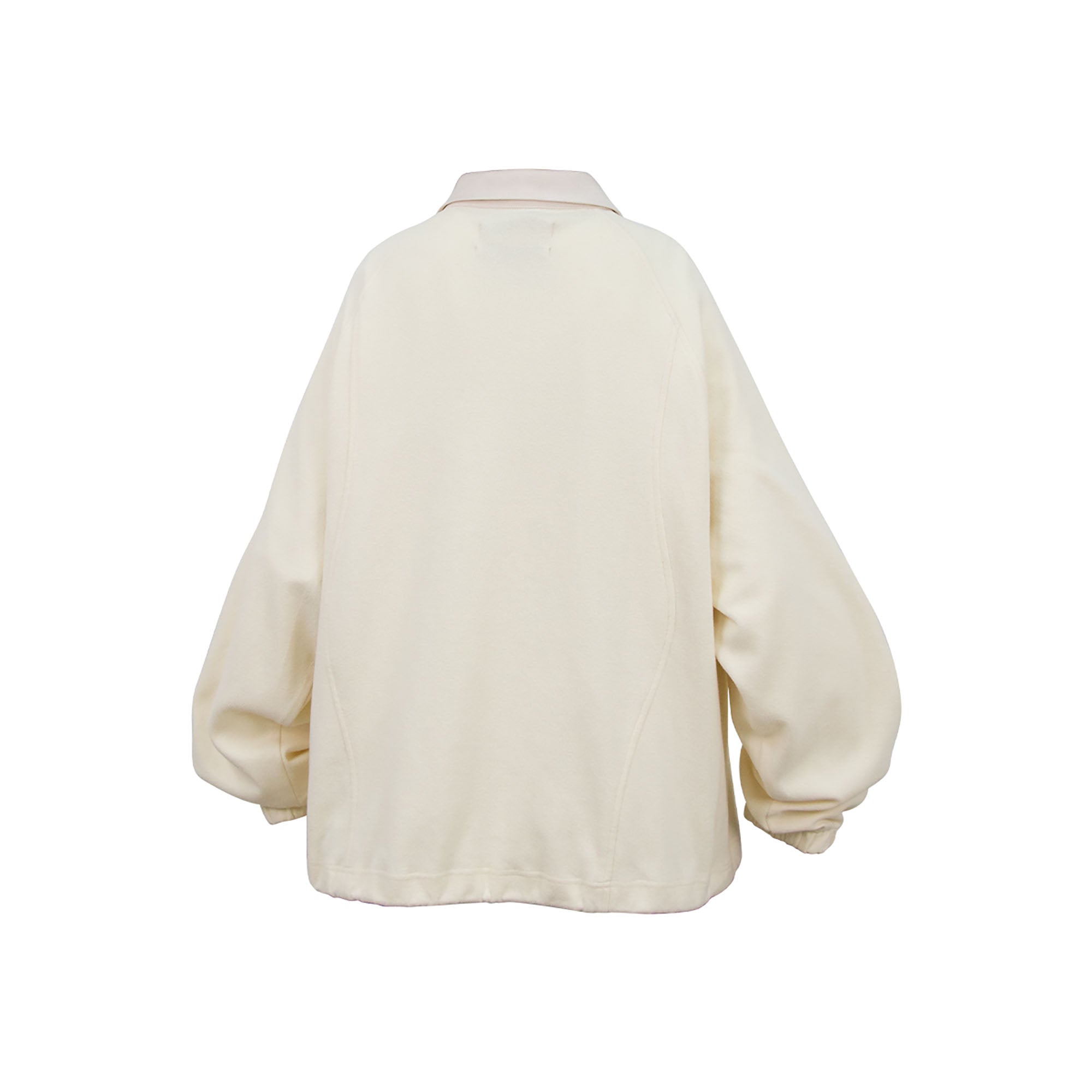 RELABEL Raglan Drawstring-Hem Polo Sweatshirt-Jacket-XS-Light Gray-Free Shipping Leatheretro