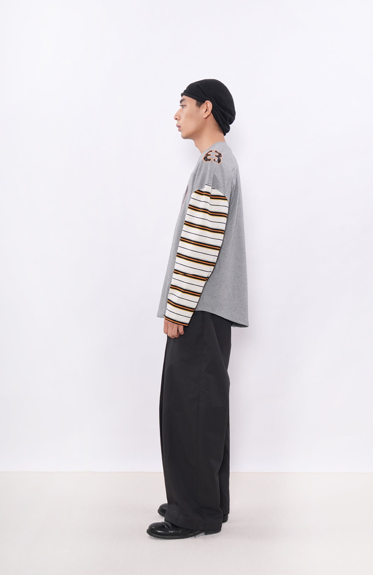 7440 37 1 77 Graphic Drop-Shoulder Stripe Jersey-L/S Tee-S (Preorder)-Free Shipping Leatheretro