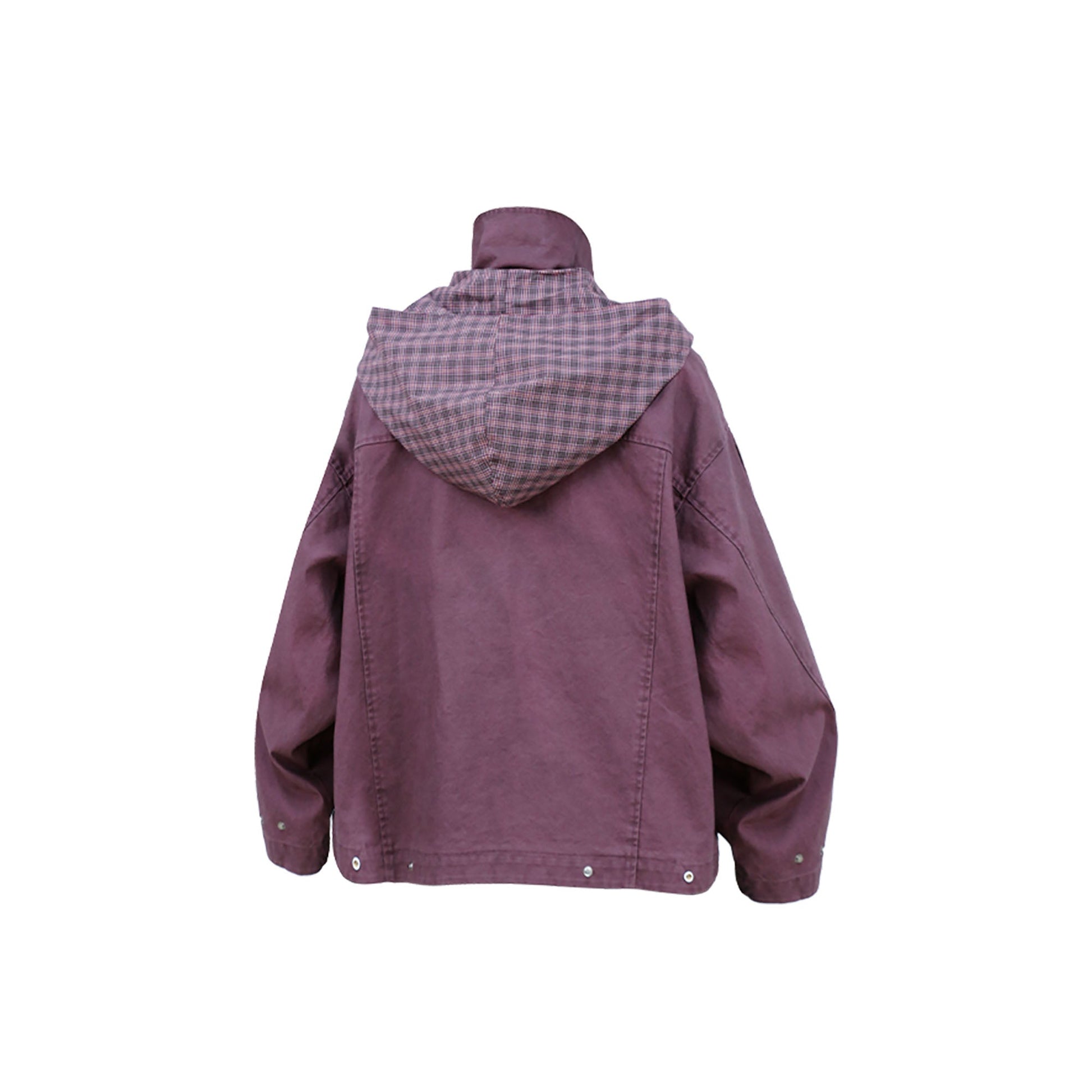 RELABEL Distressed Plaid Hood Oversized Jacket-Jacket-XS (Preorder)-Free Shipping Leatheretro