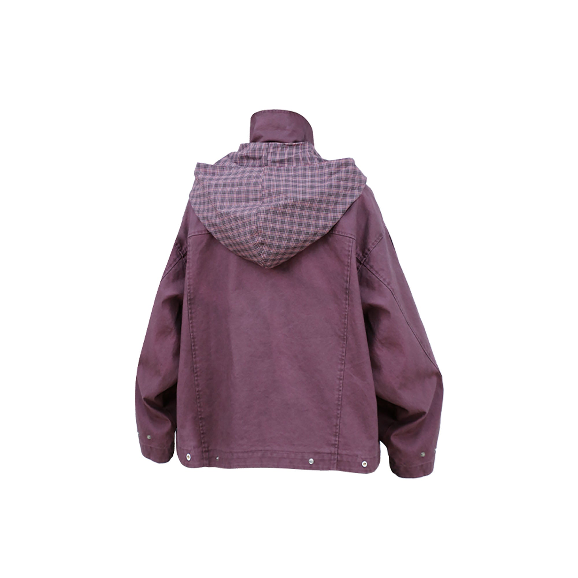 RELABEL Distressed Plaid Hood Oversized Jacket-Jacket-XS (Preorder)-Free Shipping Leatheretro