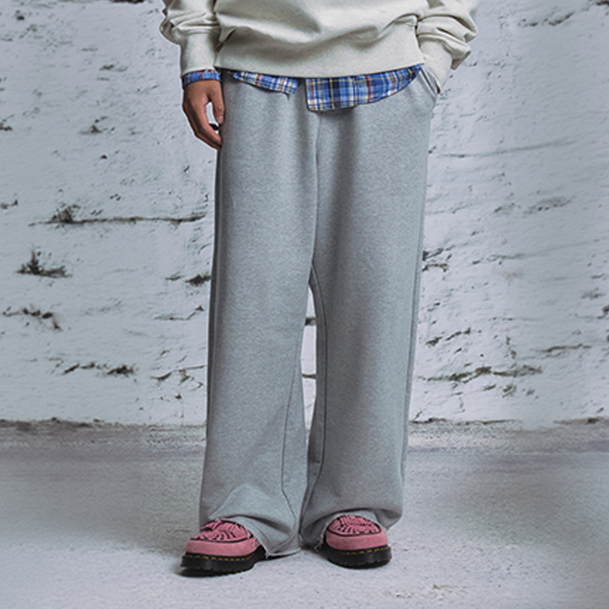 NIANJIUYIKOUER Essential Raw-Edge Wide-Leg Sweatpants-Pants-XS-Gray-Free Shipping Leatheretro