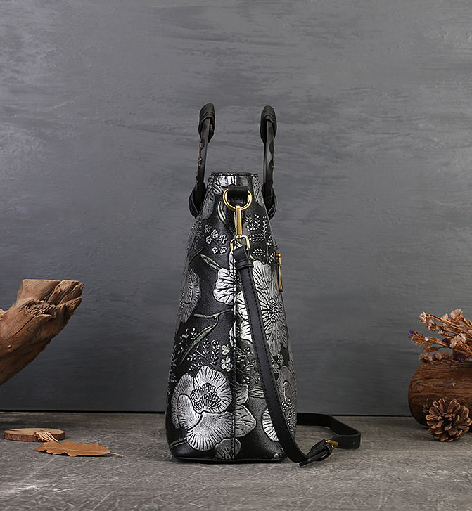 Ethnic Luxury PU Leather Small-Batch Shoulder Bag-Handbags-Black-Free Shipping Leatheretro