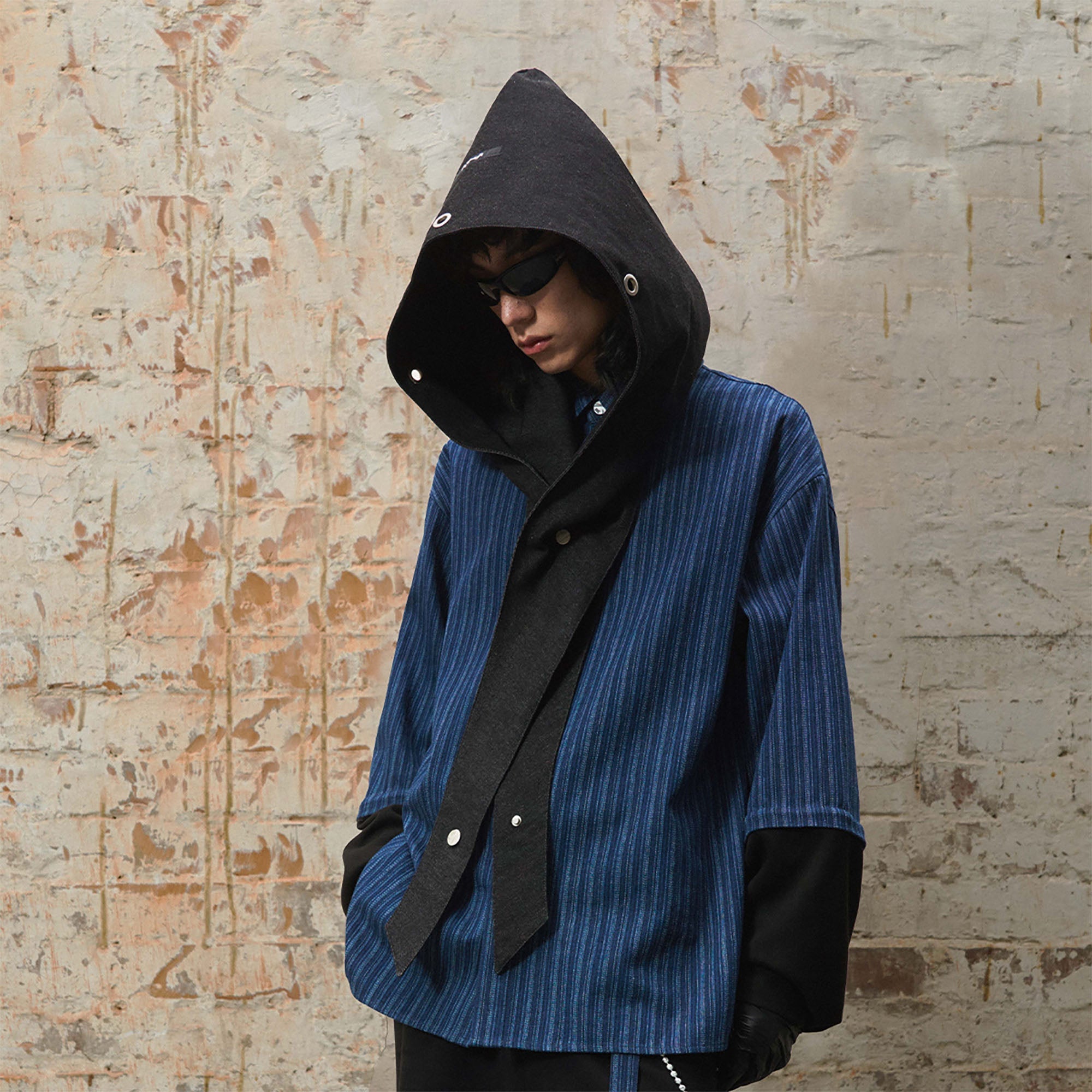 RELABEL Detachable Oversized Hood Scarf-Hat, Cap, Beanie-Black £¨Denim£©-Free Shipping Leatheretro