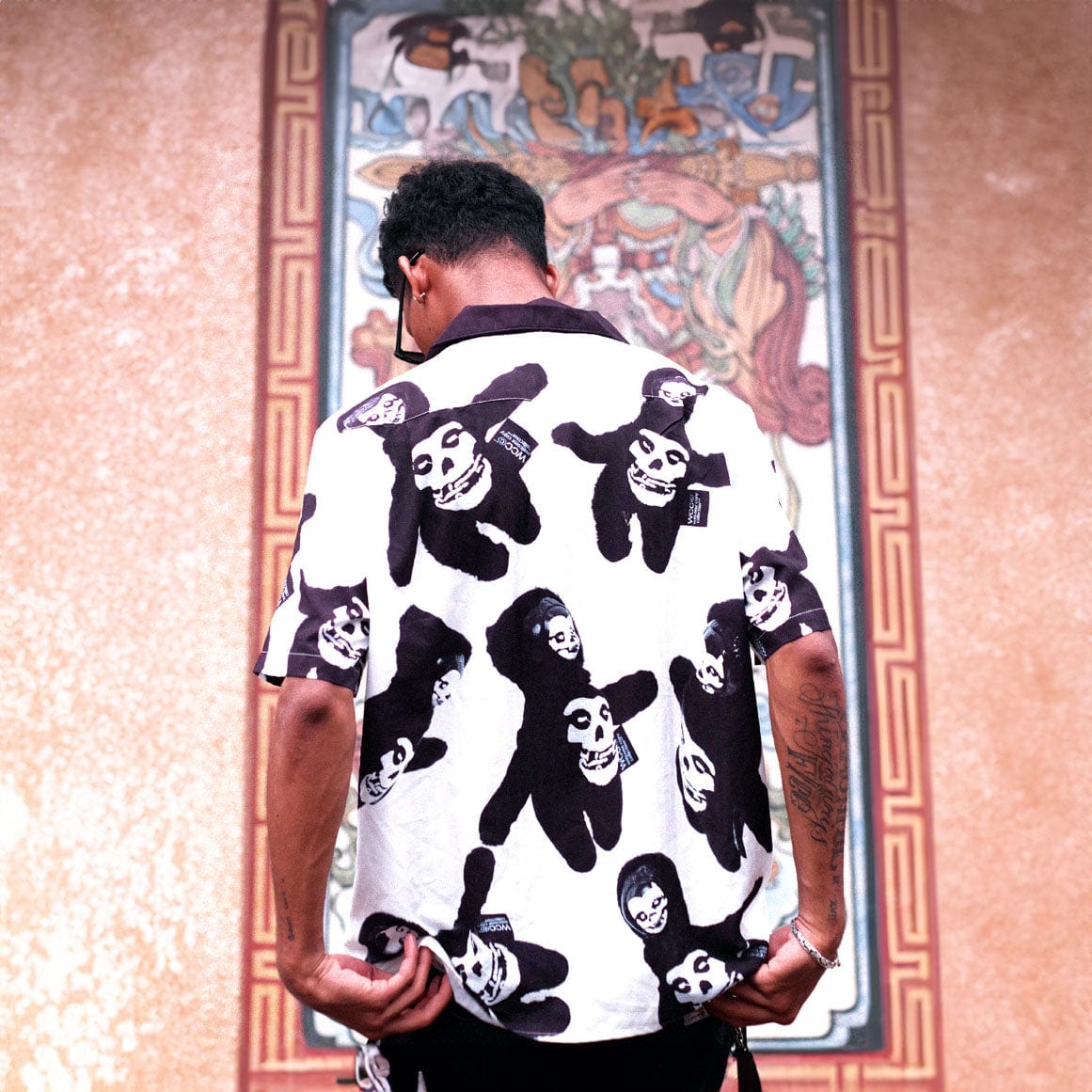 WCC Ghost Face Full Print Cuban Half Shirt-Half shirt-M-Free Shipping Leatheretro