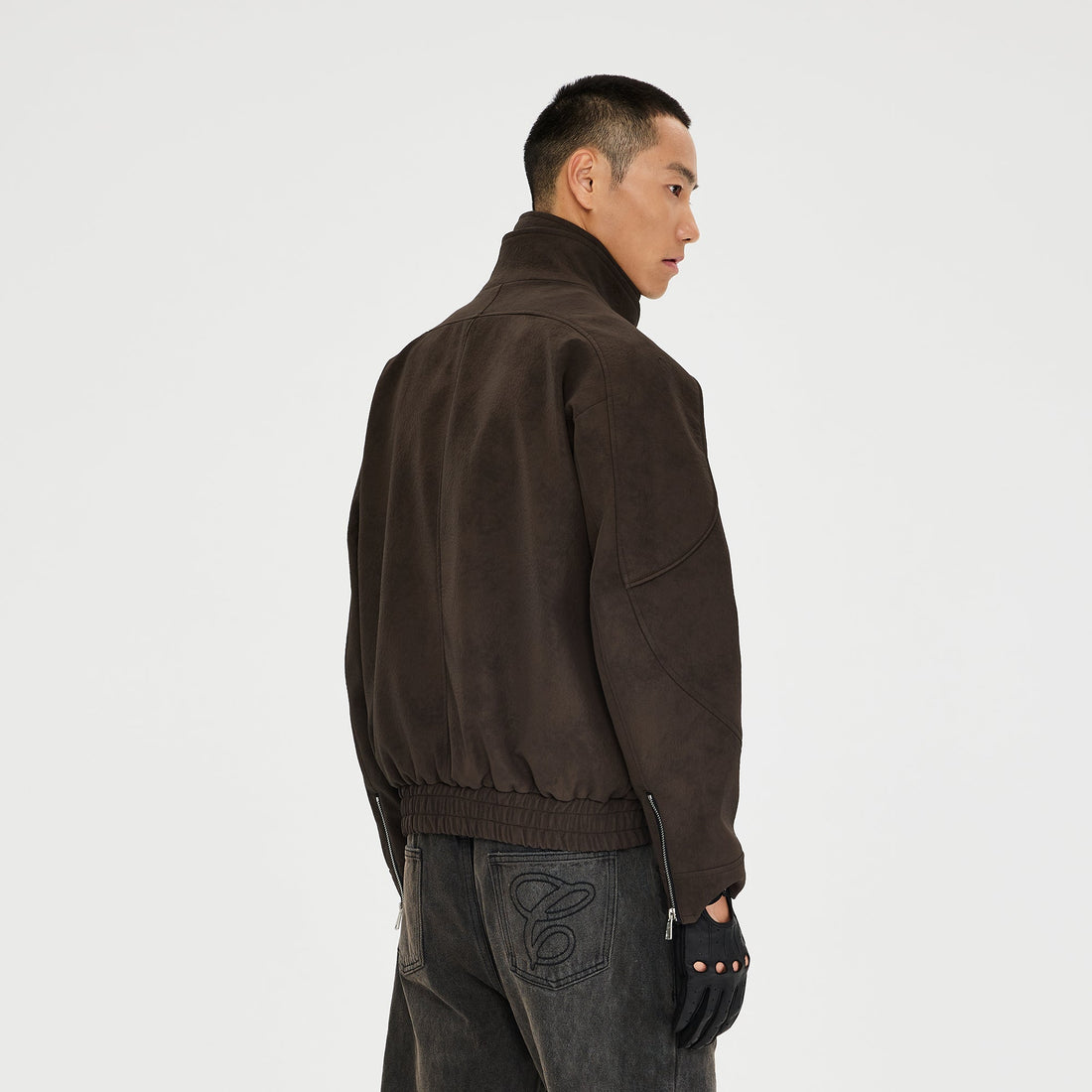 CATSSTAC Layered Placket Structured Paneled PU Jacket-Jacket-M (Preorder)-Free Shipping Leatheretro