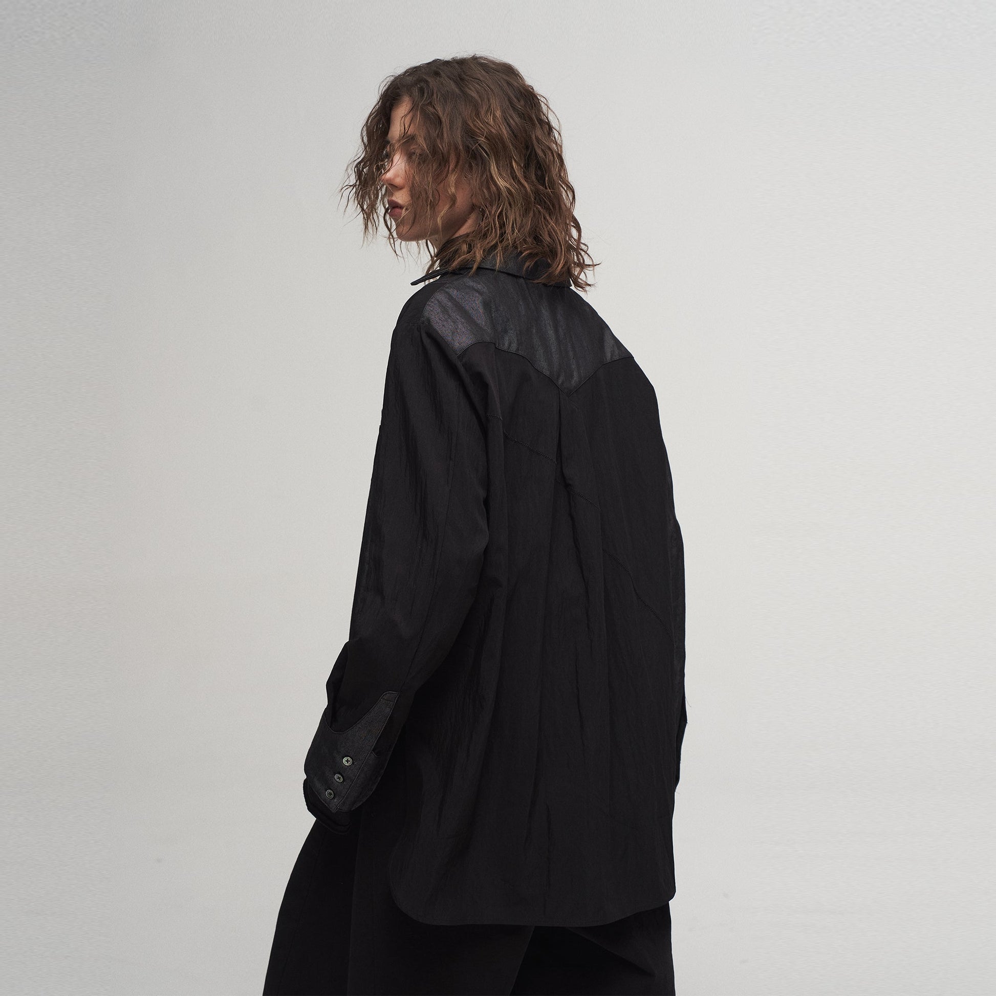 ILNya Nieternite Nifutur Asymmetrical Spliced Shirt-Shirt-S(0)-Free Shipping Leatheretro