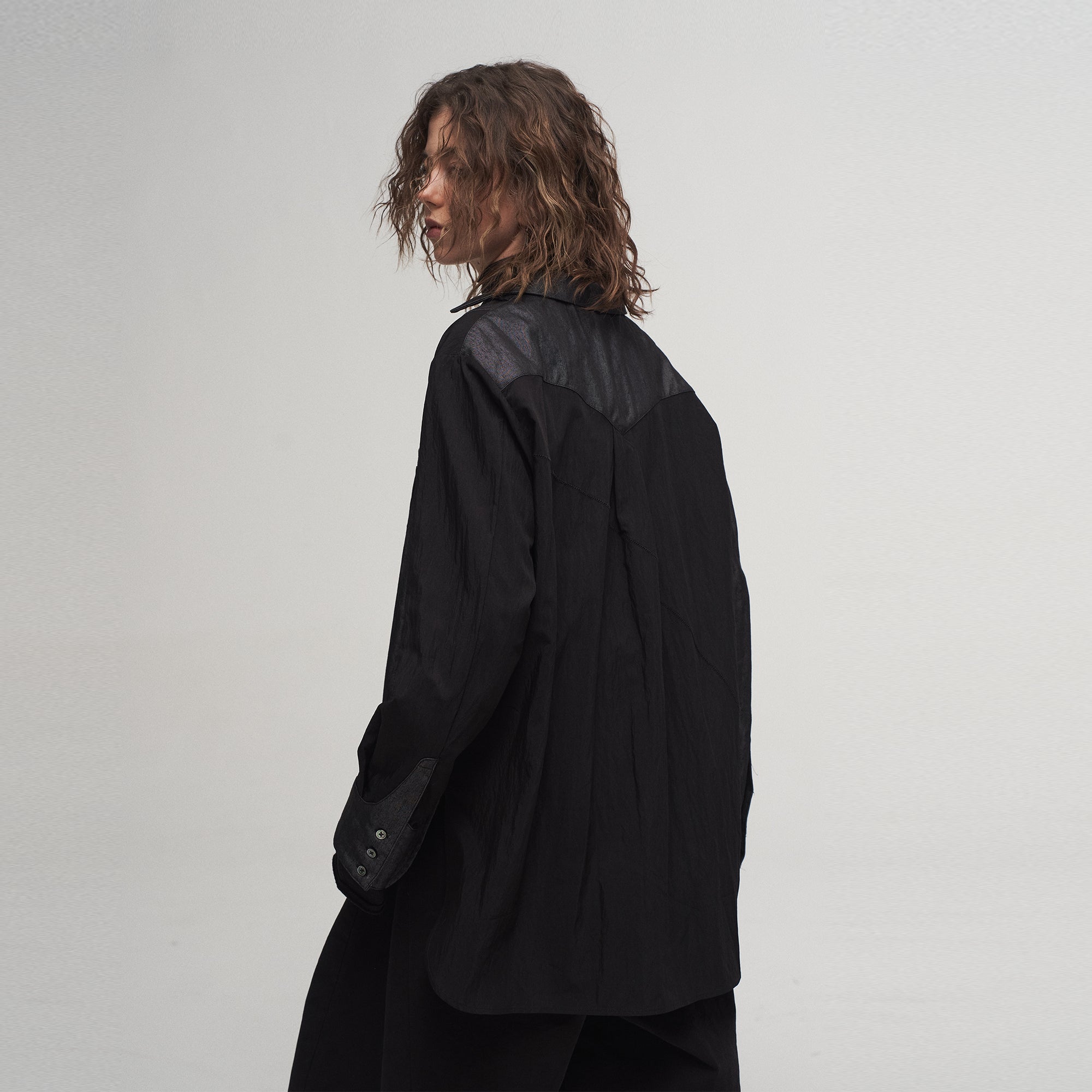 ILNya Nieternite Nifutur Asymmetrical Spliced Shirt-Shirt-S(0)-Free Shipping Leatheretro