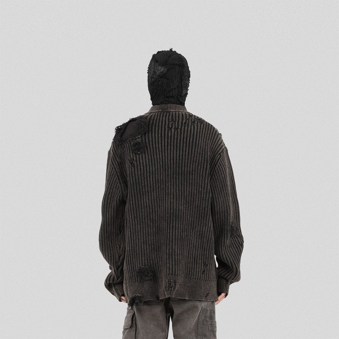 UNDERWATER Wasteland Ripped Sweater Charcoal-Sweater-S-Free Shipping Leatheretro