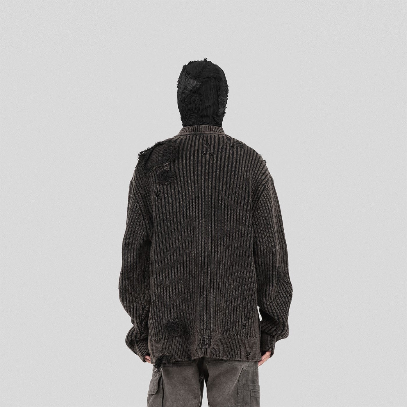 UNDERWATER Wasteland Ripped Sweater Charcoal-Sweater-S-Free Shipping Leatheretro