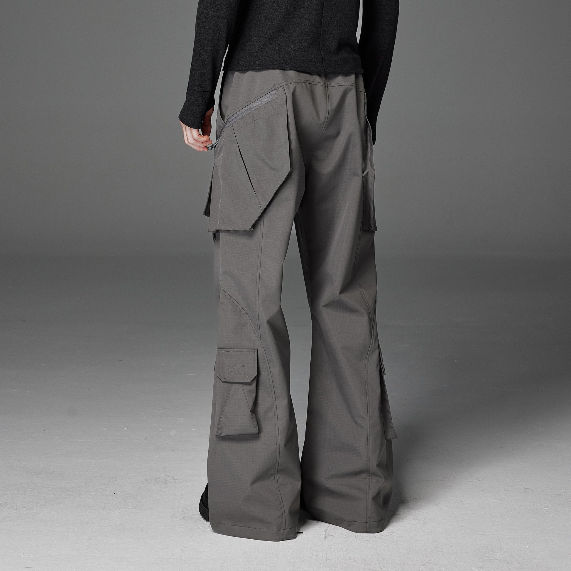 CATSSTAC Multi-Pocket Paneled Drawstring Cargo Pants-Pants-M (Preorder)-Black-Free Shipping Leatheretro