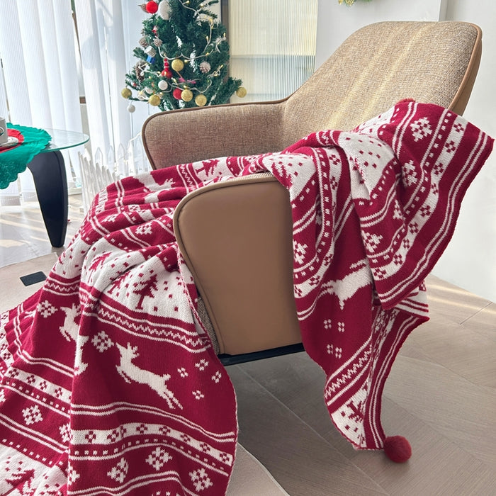 Merry christmas soft knitted blanket-Blankets-A-110x130cm-Free Shipping Leatheretro