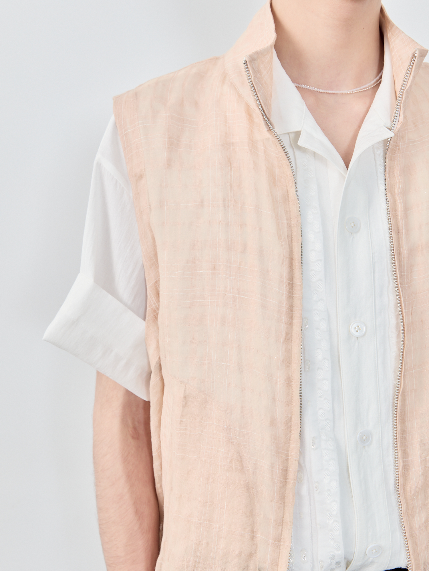 GRAINMUSTARD Linen-Cotton Plaid Vest-Vest-XS-Green-Free Shipping Leatheretro