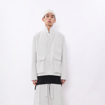 7440 37 1 Bubble-Texture Large Pocket Jacket-Jacket-S (Preorder)-Gray-Free Shipping Leatheretro