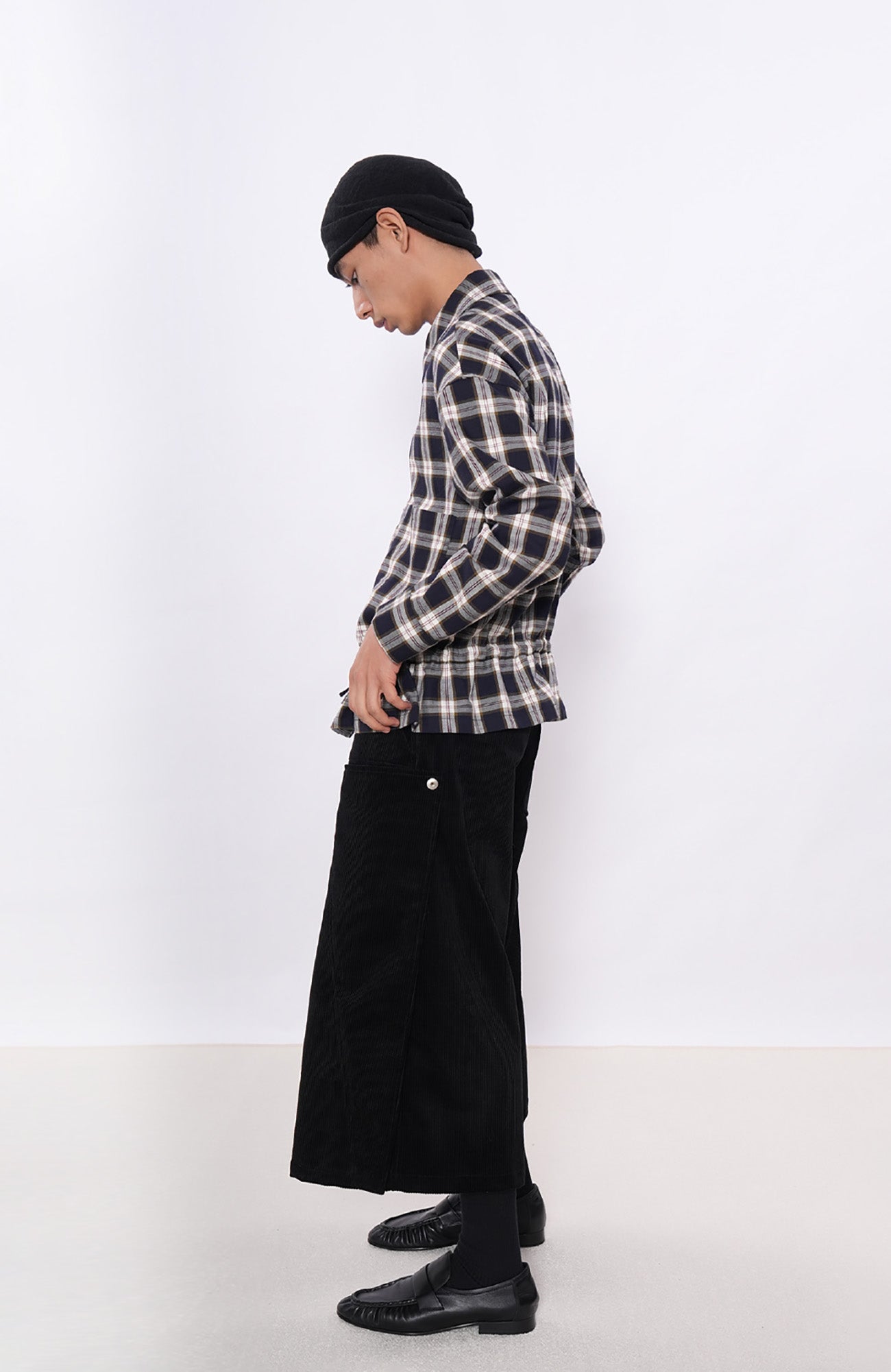 7440 37 1 Snap-Panel Corduroy Cropped Pants-Pants-S (Preorder)-Free Shipping Leatheretro