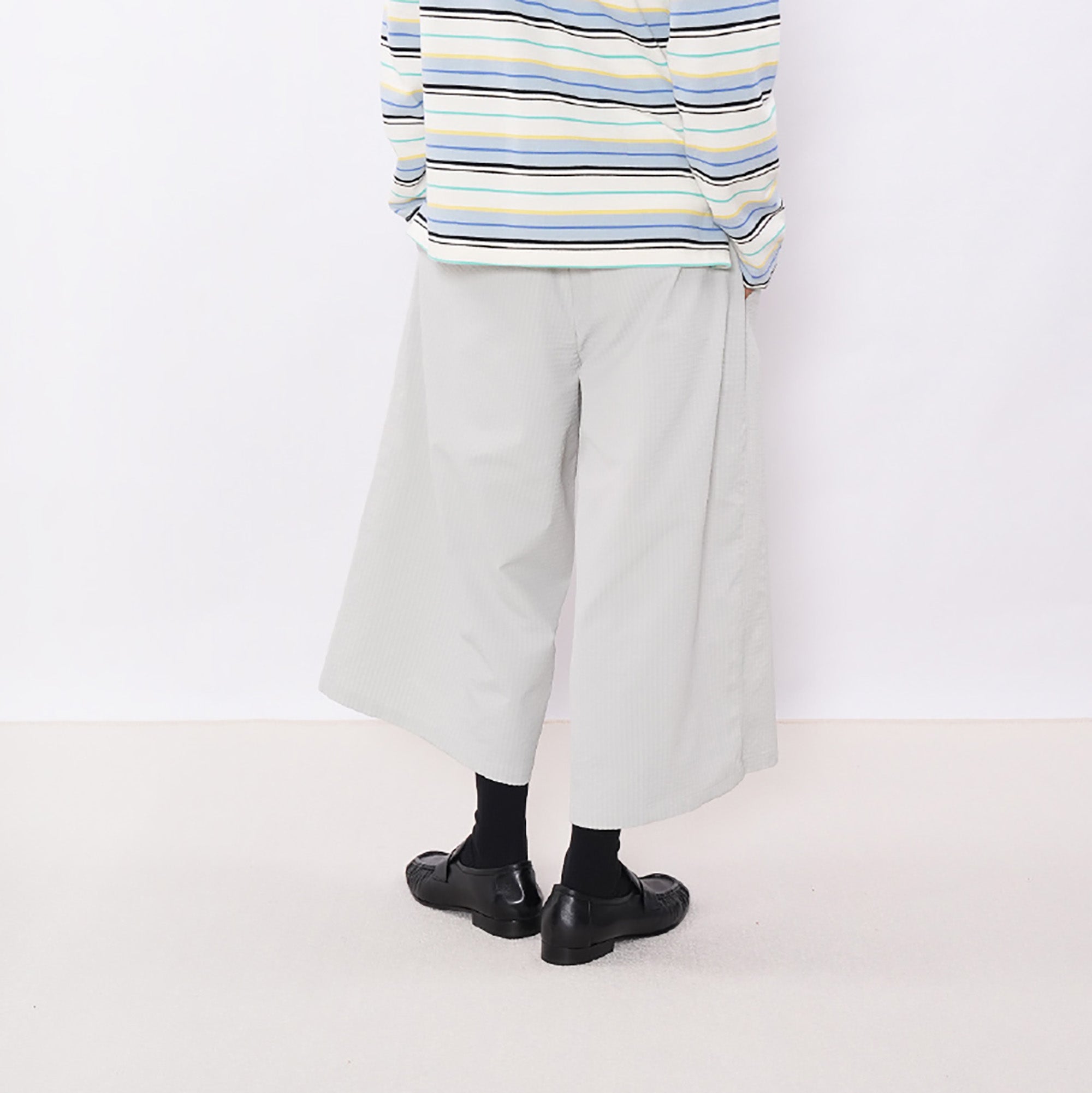 7440 37 1 Bubble-Texture Pleated Cropped Pants-Pants-S (Preorder)-Gray-Free Shipping Leatheretro