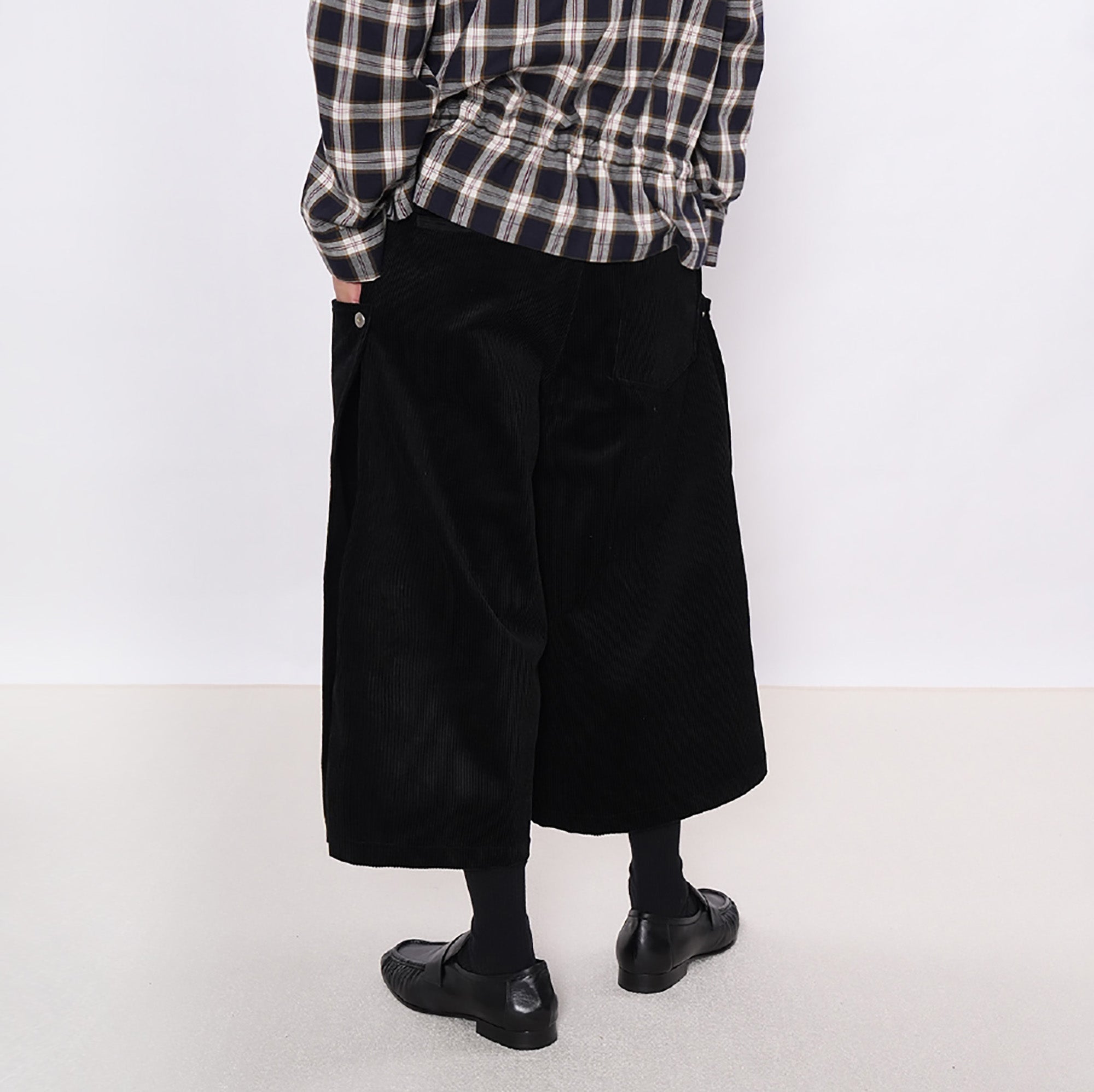 7440 37 1 Snap-Panel Corduroy Cropped Pants-Pants-S (Preorder)-Free Shipping Leatheretro