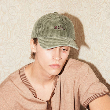 RICHILL Hebrew Embroidered Corduroy Cap-Hat, Cap, Beanie-One size-Free Shipping Leatheretro
