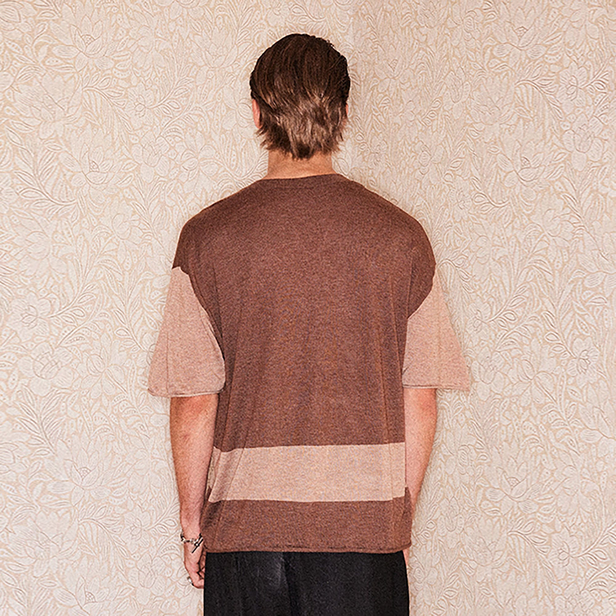 RICHILL Contrast Wool-Blended V-Neck T-Shirt-T Shirt-S-Free Shipping Leatheretro