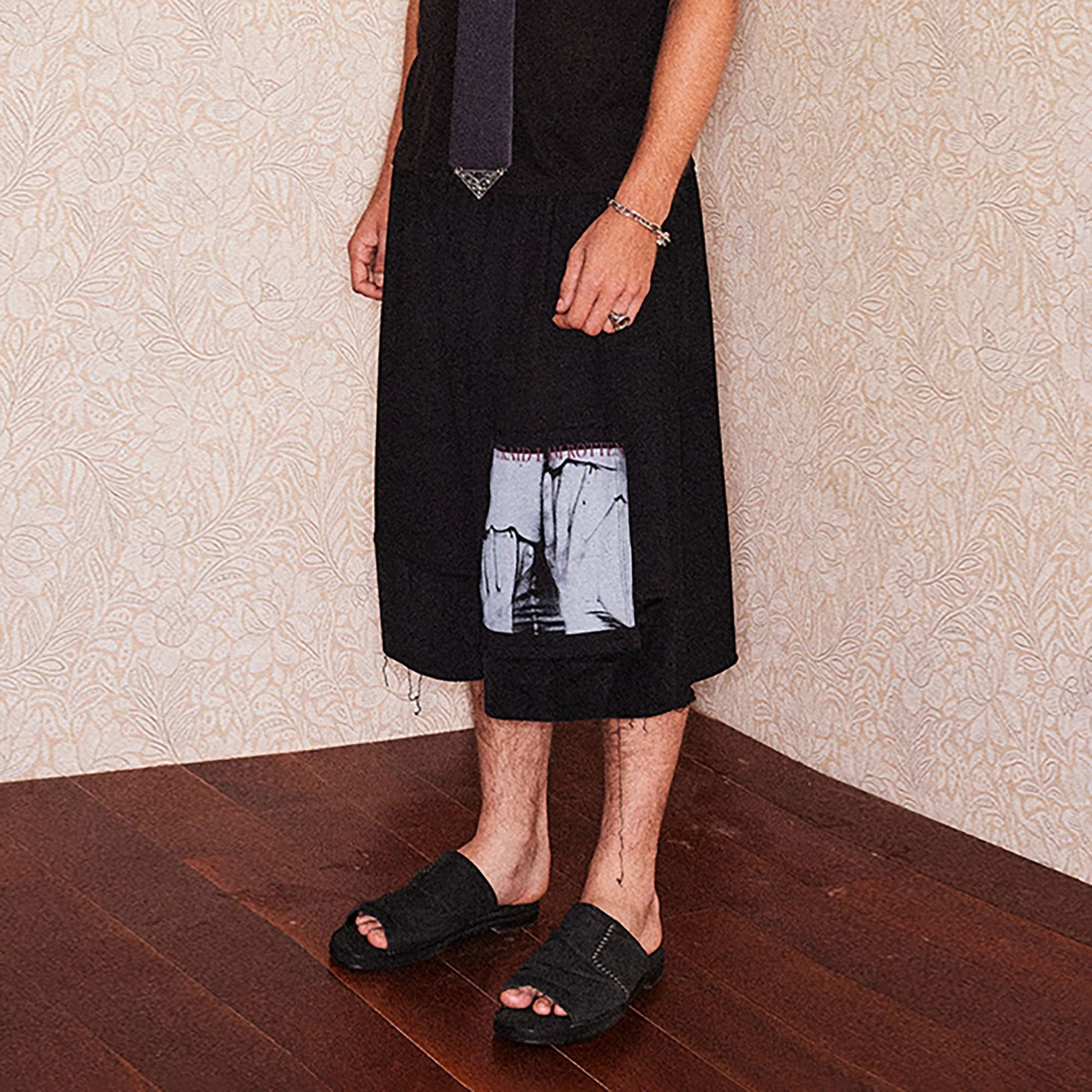 RICHILL Graphic Patchwork Raw Hem Drawstring Shorts-Shorts-S-White-Free Shipping Leatheretro