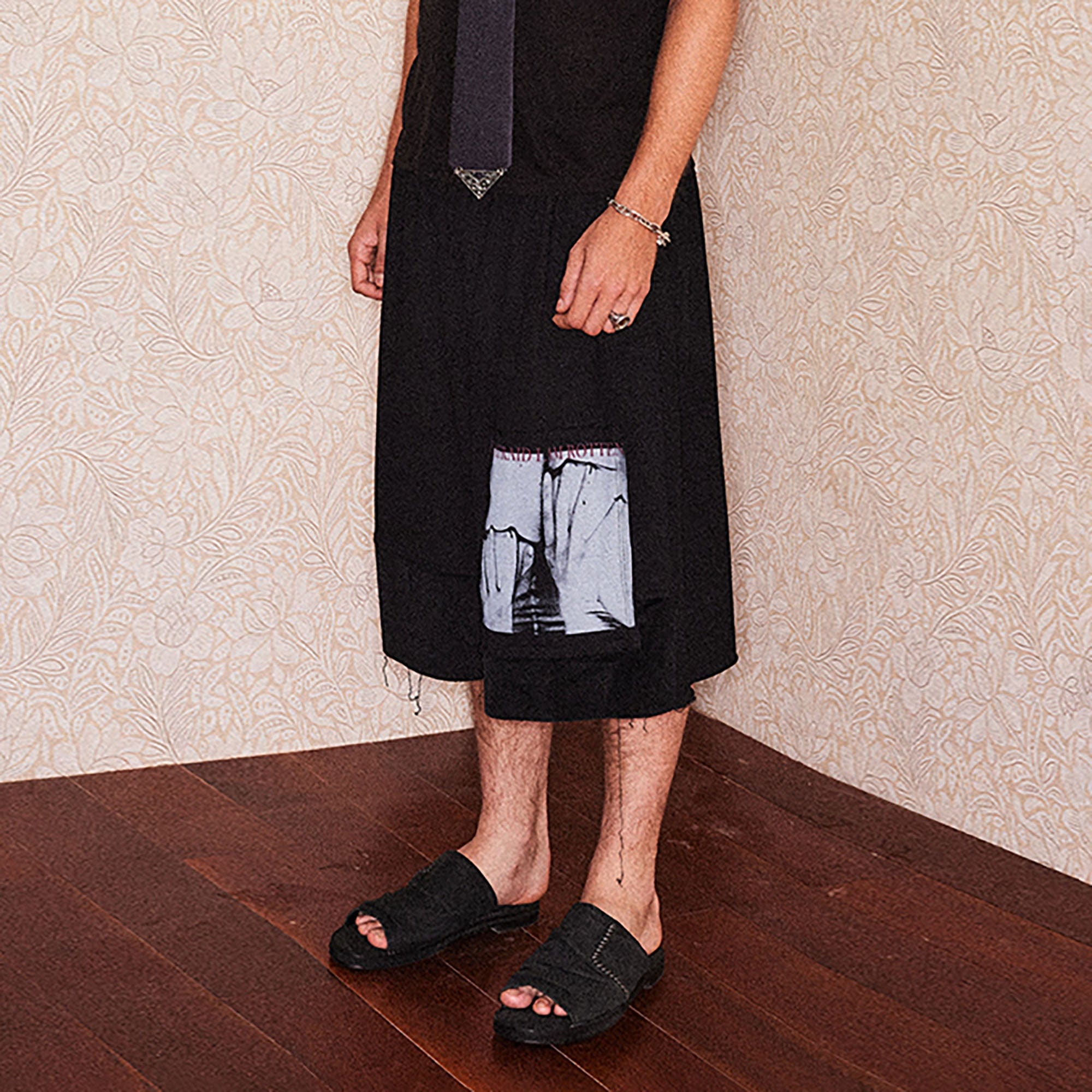 RICHILL Graphic Patchwork Raw Hem Drawstring Shorts-Shorts-S-White-Free Shipping Leatheretro