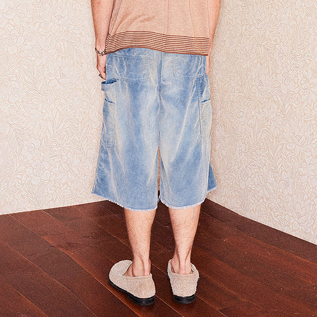 RICHILL Washed Corduroy Raw Hem Shorts-Shorts-S-Free Shipping Leatheretro