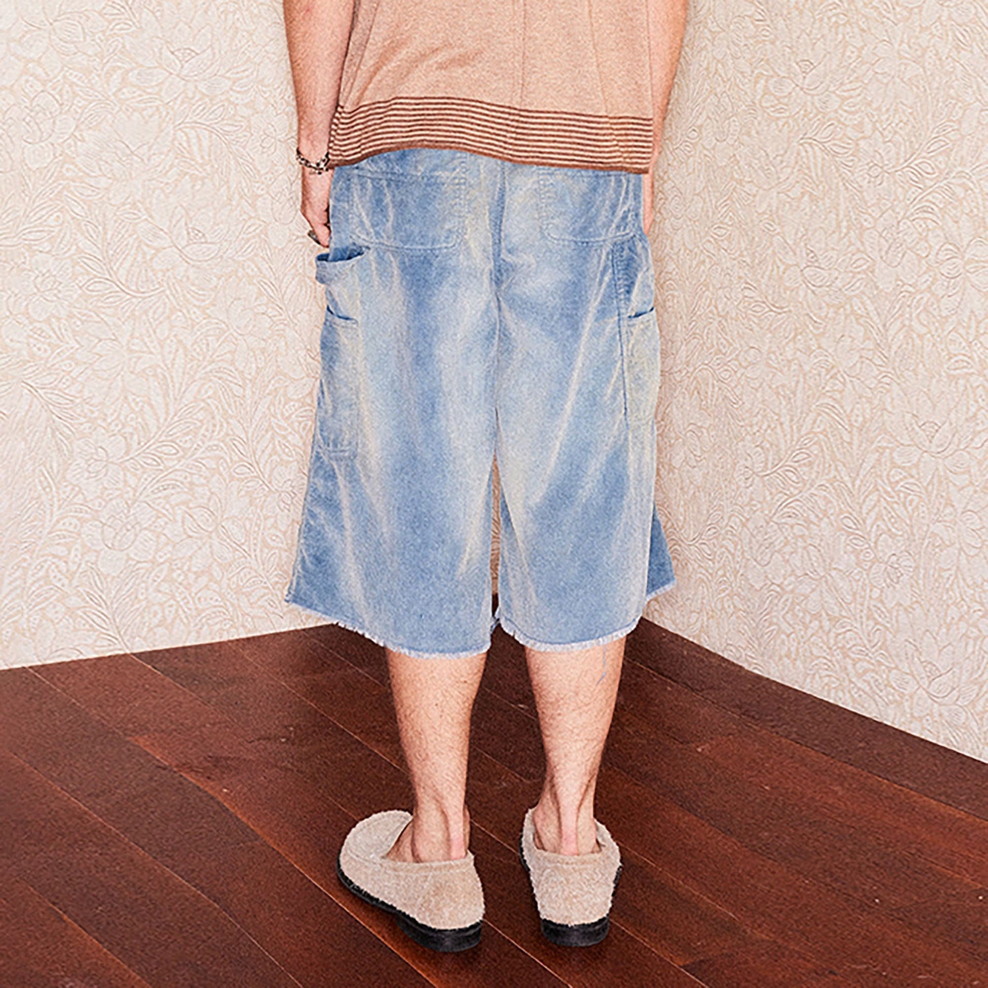 RICHILL Washed Corduroy Raw Hem Shorts-Shorts-S-Free Shipping Leatheretro