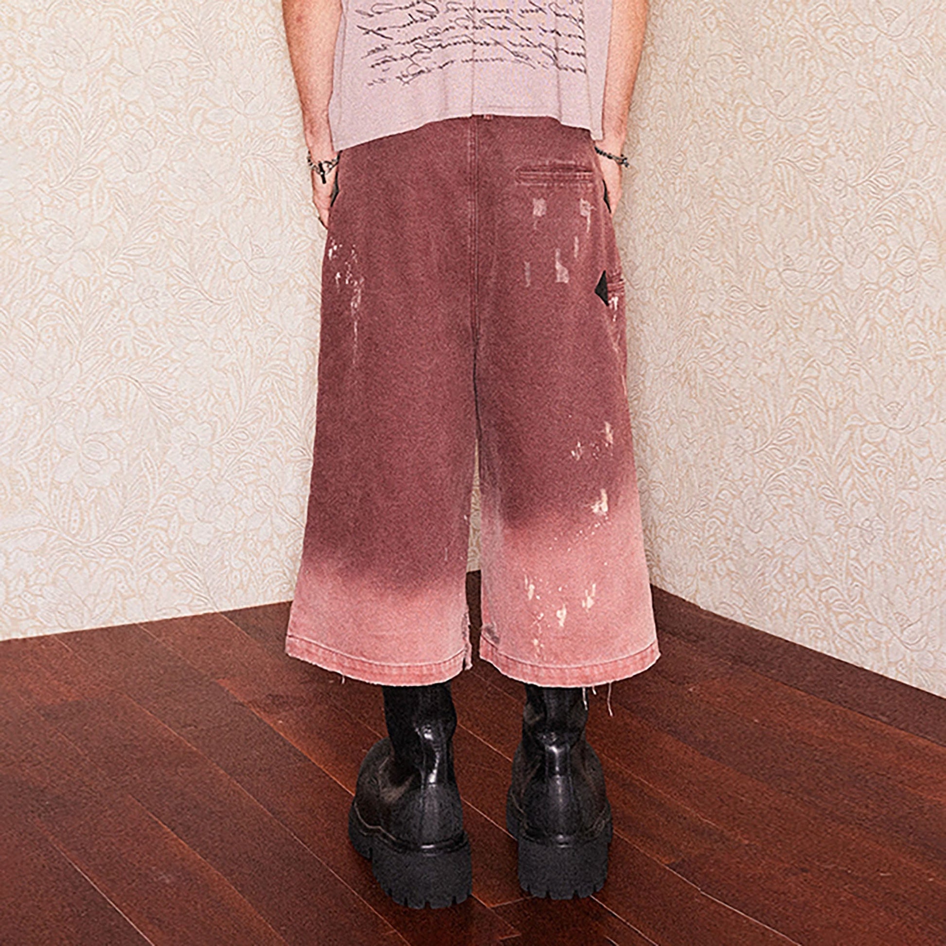 RICHILL Distressed Fade Washed Arrow Zipper Shorts-Shorts-S-Free Shipping Leatheretro