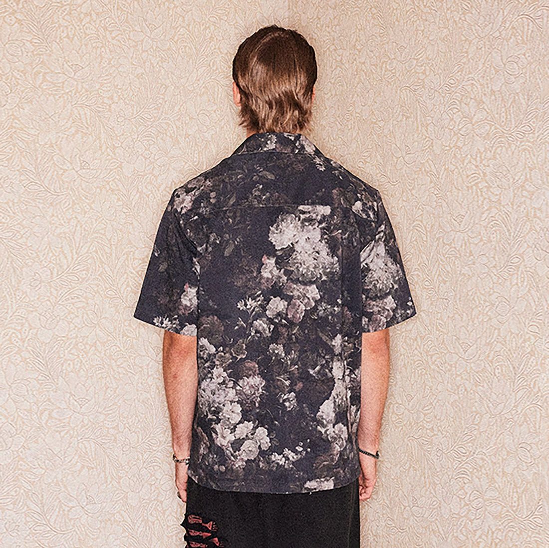 RICHILL Retro Floral Jacquard Cotton-Linen Shirt-Shirt-S-Free Shipping Leatheretro