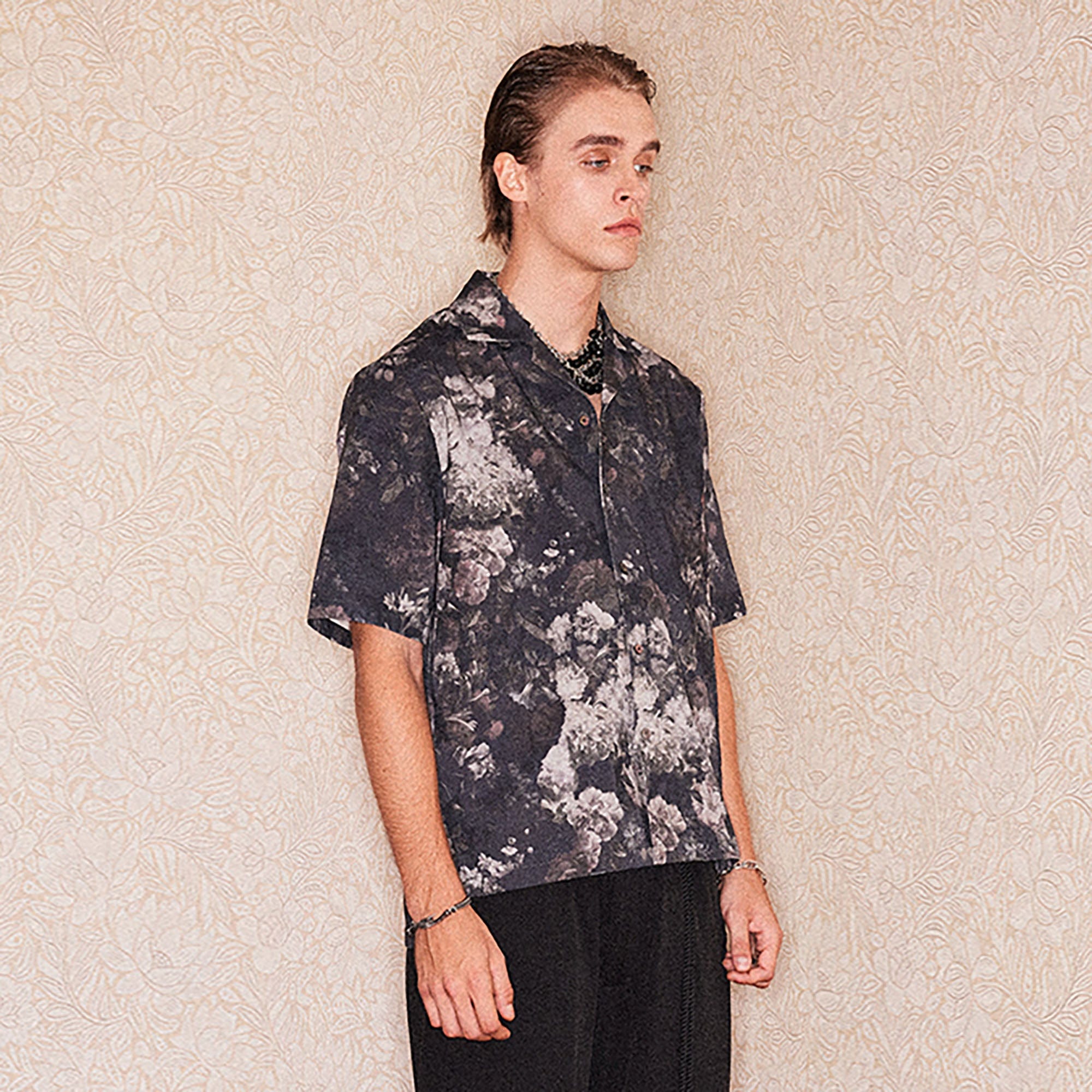 RICHILL Retro Floral Jacquard Cotton-Linen Shirt-Shirt-S-Free Shipping Leatheretro