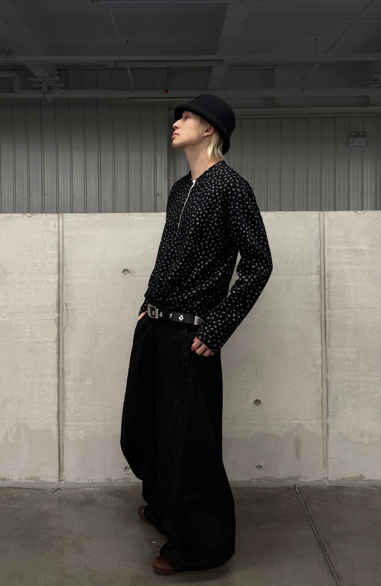 TRECLUB Floral Henley Long Sleeve-L/S Tee-S (Preorder)-Free Shipping Leatheretro